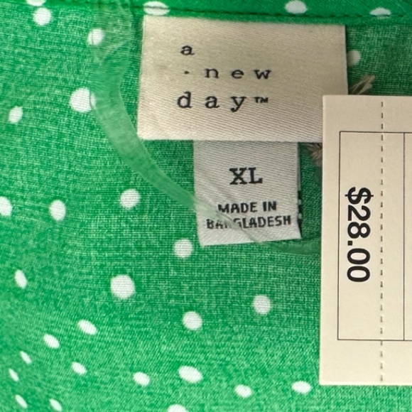 2/$20 A New Day Women's Puff Short Sleeve Wrap Dress - Green - Picture 4 of 6